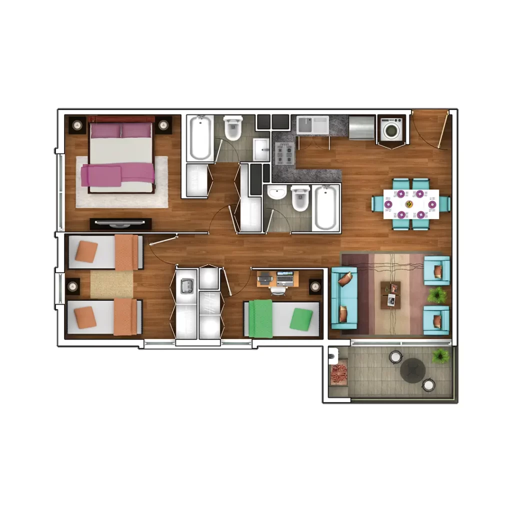 Departamento tipo A del proyecto Parque Laguna Verde Primera Etapa
