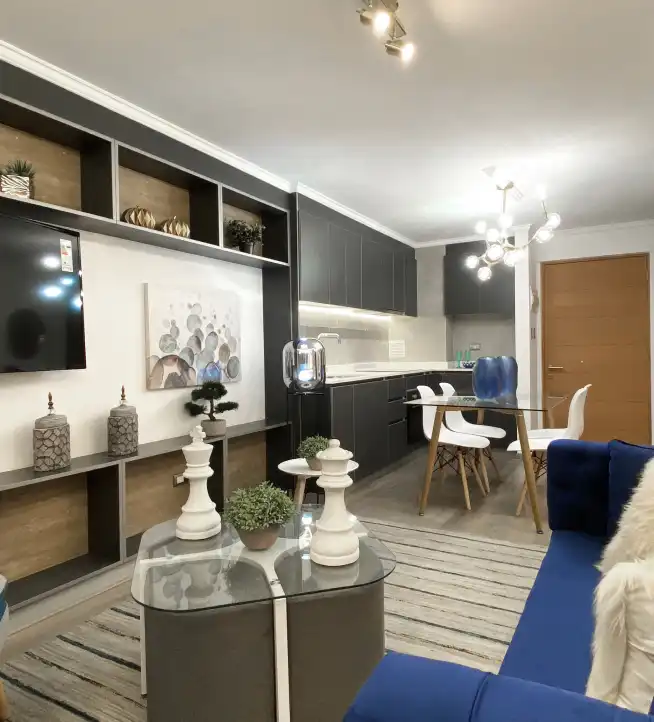 Estiñlo de decoración de las suites de los departamentos en venta de la inmobiliaria Parque Avellano